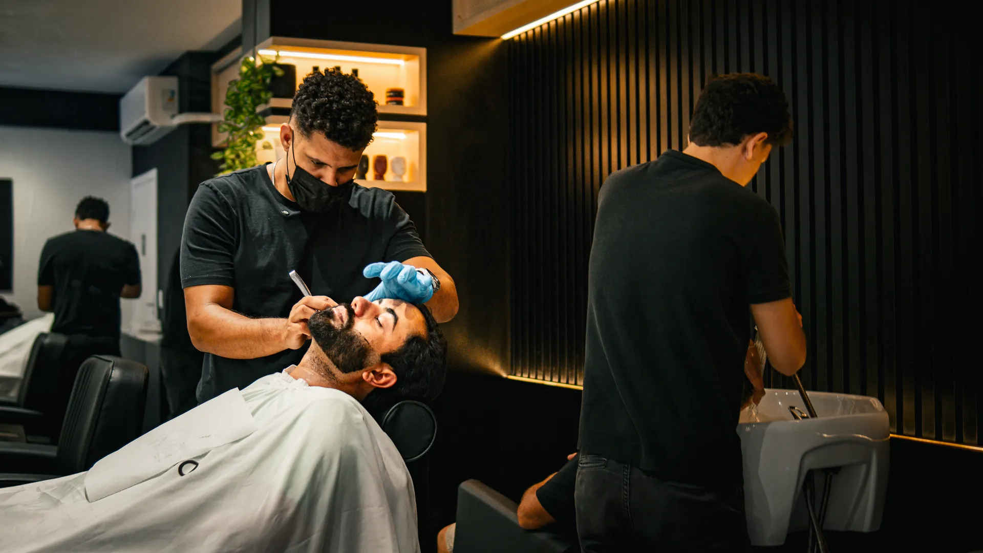 Interior da Magnatto Barbearia